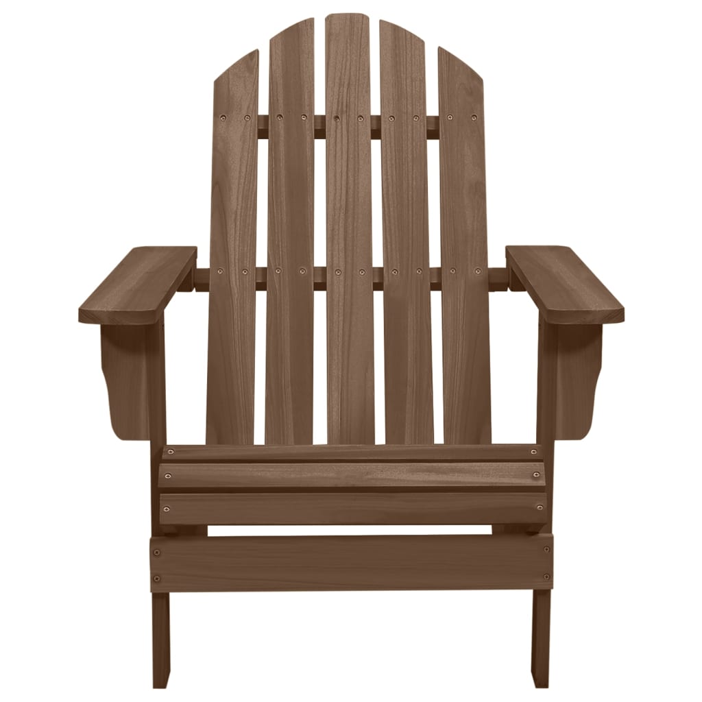 Garden Adirondack Chair with Ottoman&Table Solid Fir Wood Brown