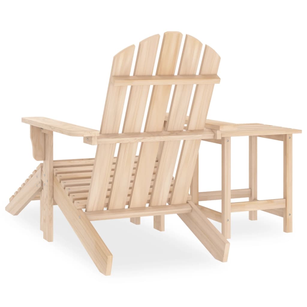 Garden Adirondack Chair with Ottoman and Table Solid Fir Wood