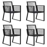 5 Piece Outdoor Dining Set PVC Rattan Black