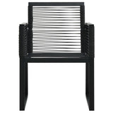 7 Piece Outdoor Dining Set PVC Rattan Black