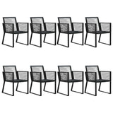 9 Piece Outdoor Dining Set PVC Rattan Black