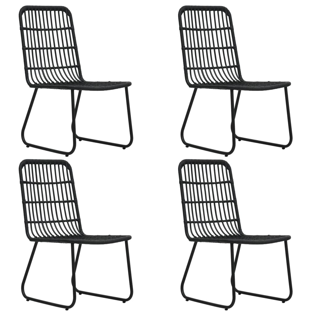 5 Piece Outdoor Dining Set Poly Rattan and Glass