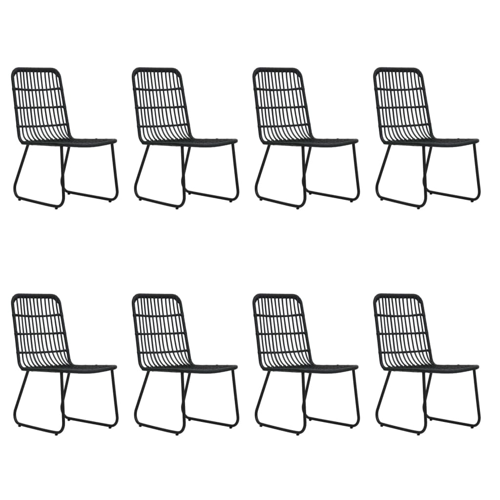 9 Piece Outdoor Dining Set Poly Rattan and Glass