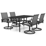 5 Piece Garden Dining Set Textilene and Steel