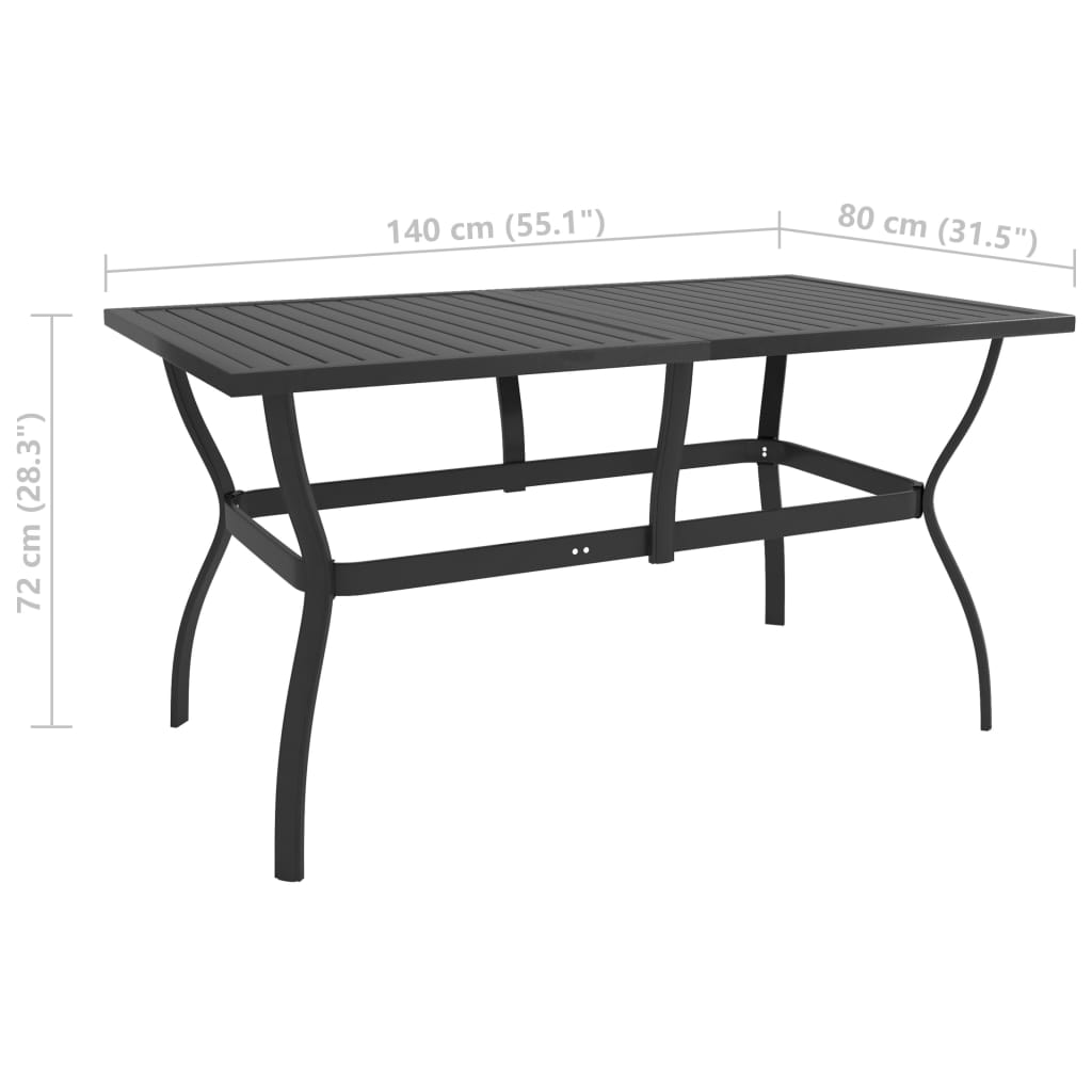 5 Piece Garden Dining Set Textilene and Steel