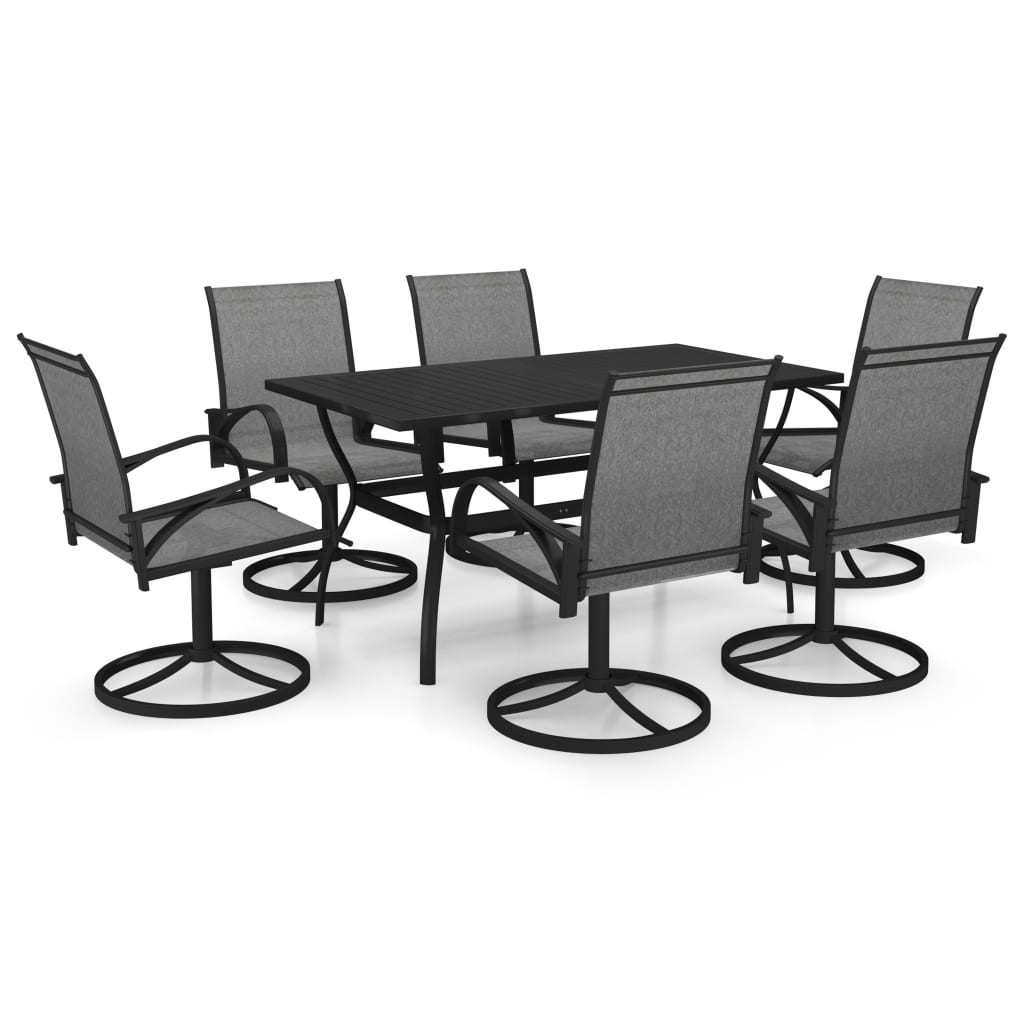 7 Piece Garden Dining Set Textilene and Steel