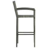 5 Piece Garden Bar Poly Rattan Grey