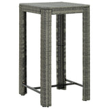 5 Piece Outdoor Bar Set with Armrest Poly Rattan Grey