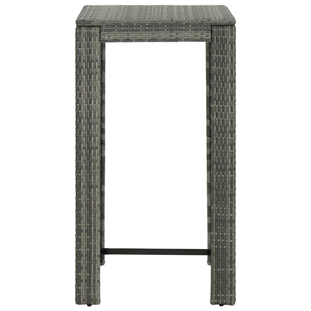 5 Piece Outdoor Bar Set with Armrest Poly Rattan Grey