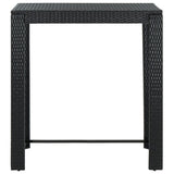 5 Piece Outdoor Bar Set with Armrest Poly Rattan Black