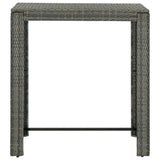 5 Piece Outdoor Bar Set with Armrest Poly Rattan Grey