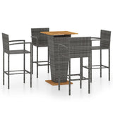 5 Piece Garden Bar Set Grey