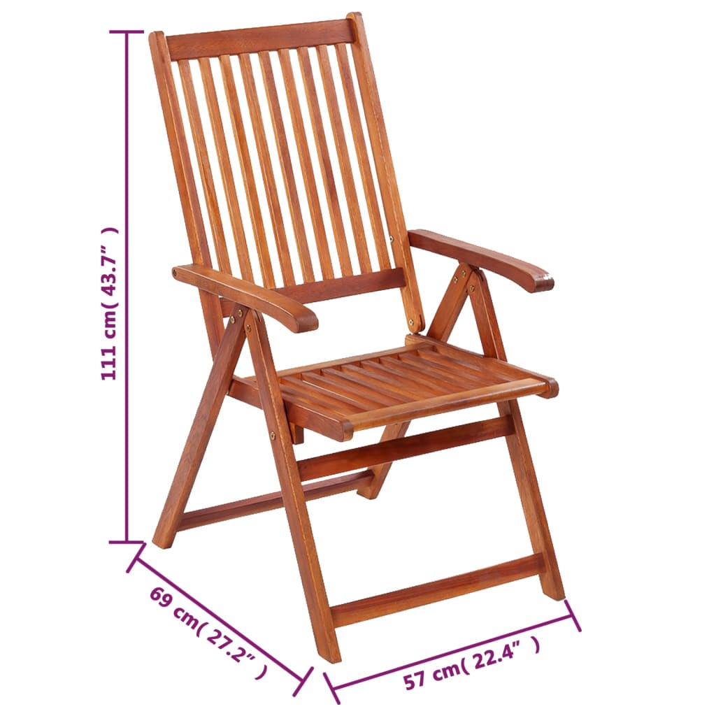 Folding Garden Chairs 6 pcs Solid Acacia Wood