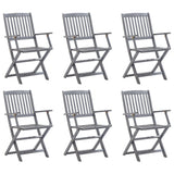 Folding Outdoor Chairs 6 pcs Solid Acacia Wood