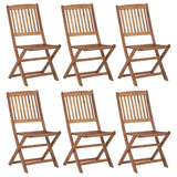 Folding Garden Chairs 6 pcs Solid Acacia Wood