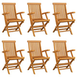 Folding Garden Chairs 6 pcs Solid Teak Wood