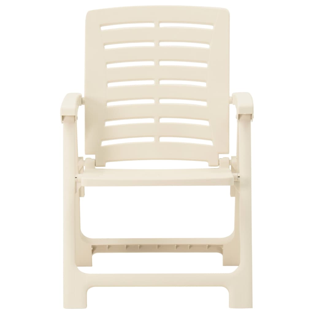 vidaXL Garden Chairs 2 pcs Plastic White