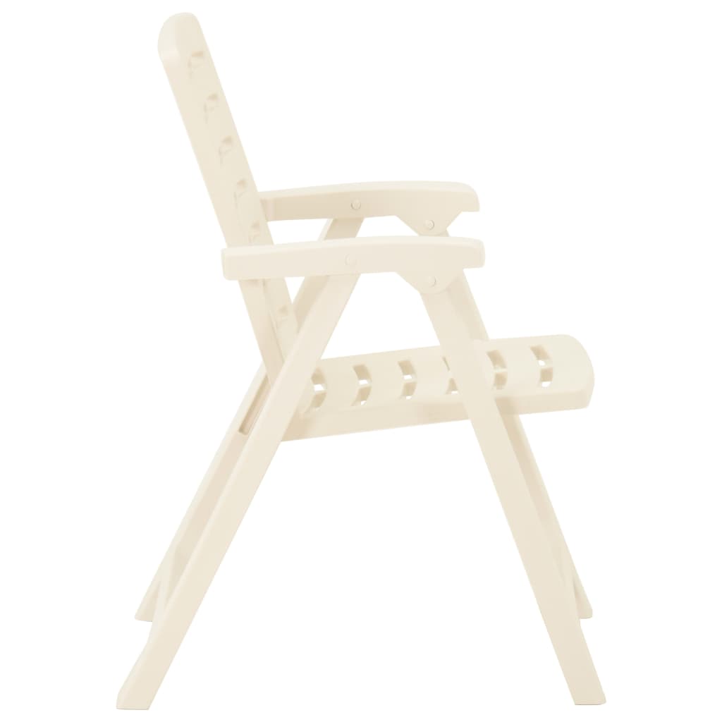 vidaXL Garden Chairs 2 pcs Plastic White