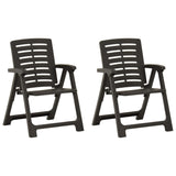 vidaXL Garden Chairs 2 pcs Plastic Anthracite