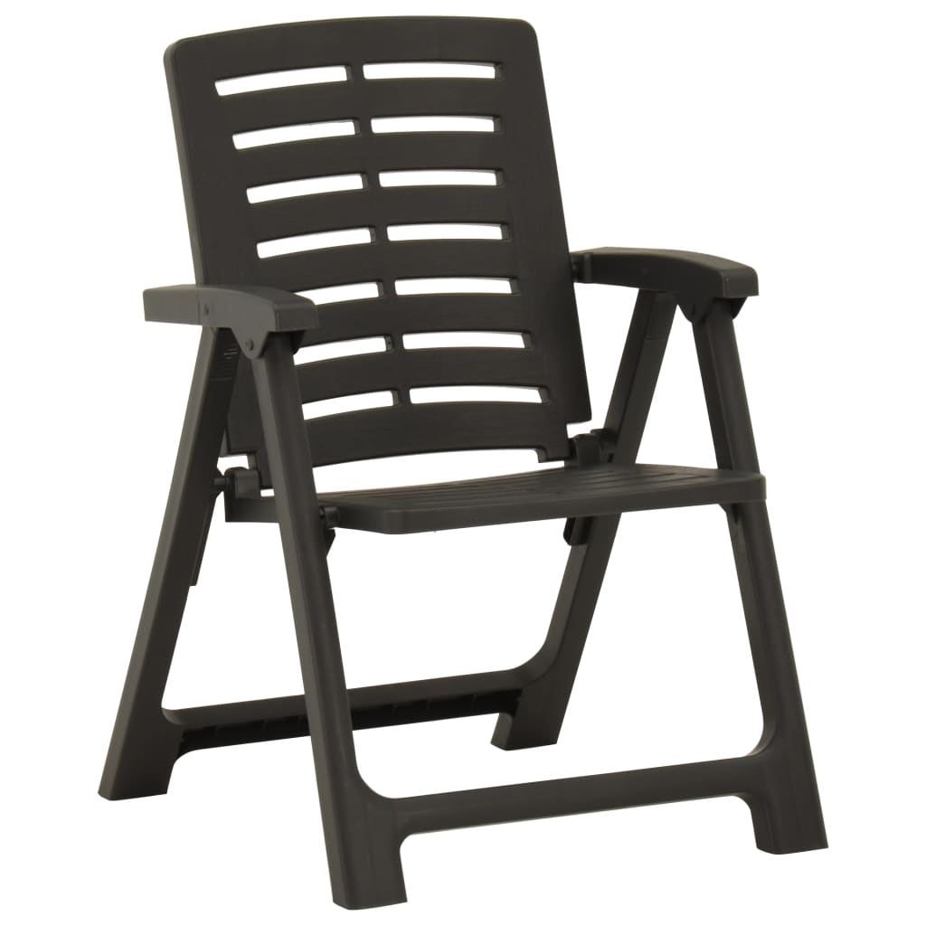 vidaXL Garden Chairs 2 pcs Plastic Anthracite