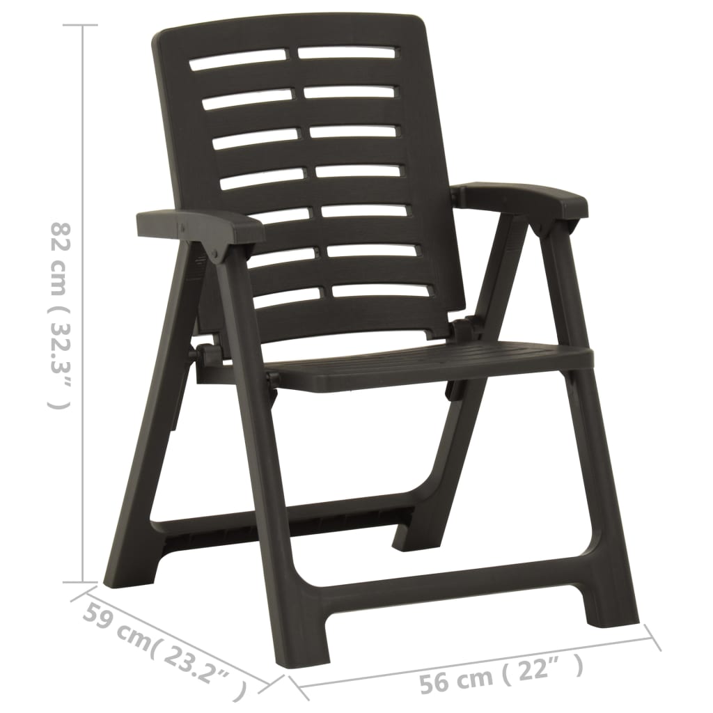 vidaXL Garden Chairs 2 pcs Plastic Anthracite