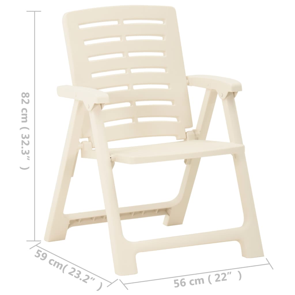 vidaXL Garden Chairs 4 pcs Plastic White