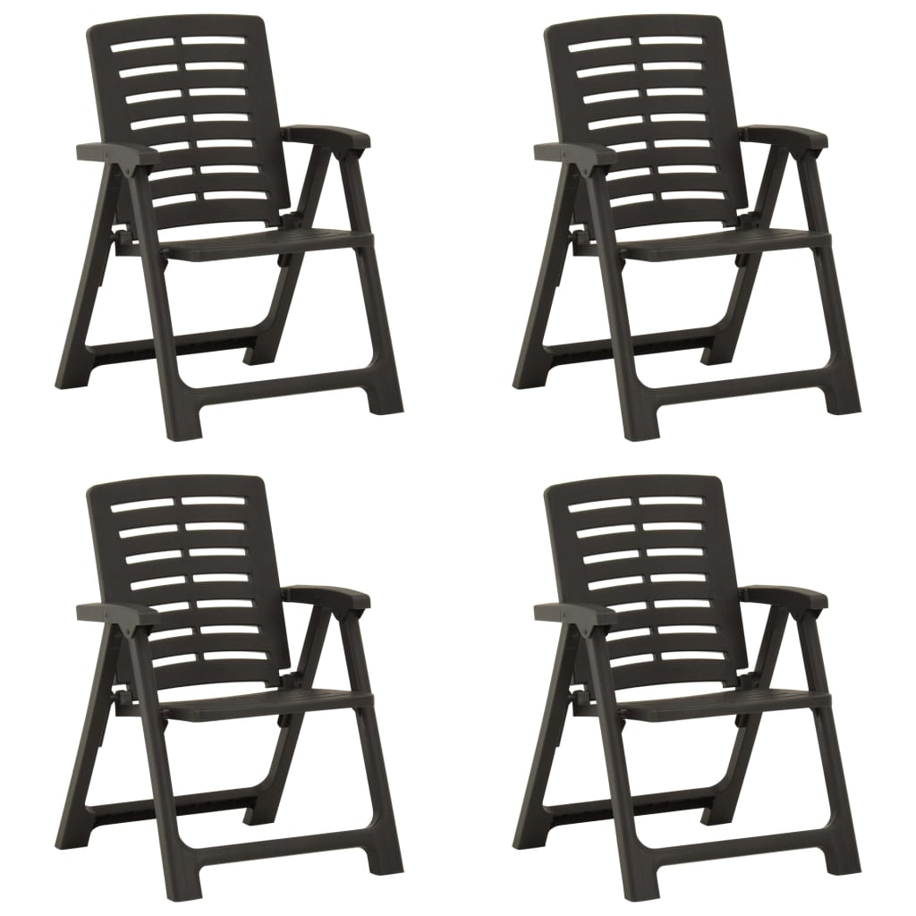 vidaXL Garden Chairs 4 pcs Plastic Anthracite