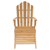 vidaXL Adirondack Chair with Footrest Solid Teak Wood