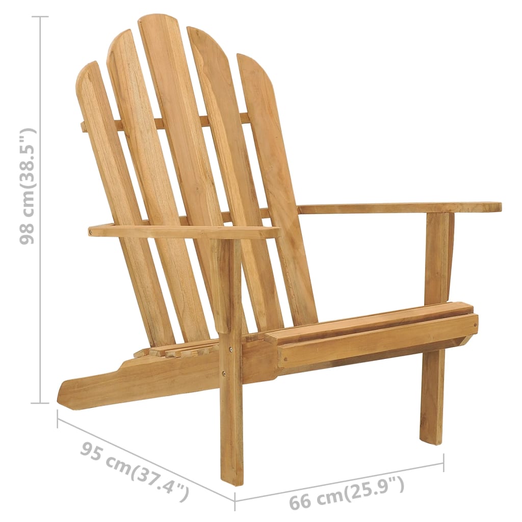 vidaXL Adirondack Chair Solid Teak Wood