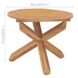 Garden Dining Table Ø90x75 cm Solid Teak Wood