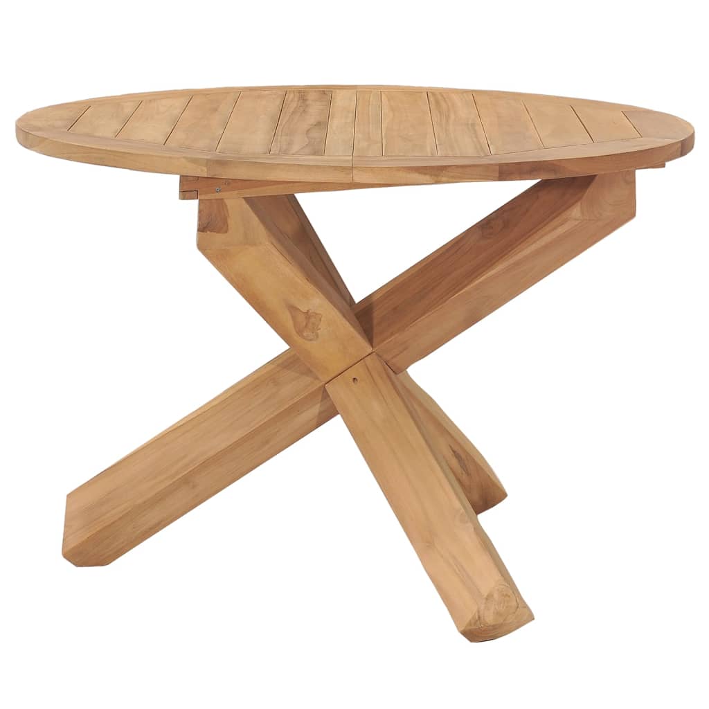 Garden Dining Table Ø110x75 cm Solid Teak Wood