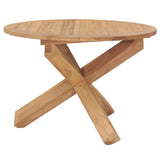 Garden Dining Table Ø110x75 cm Solid Teak Wood