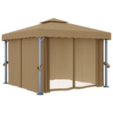 Gazebo with Curtain 3x3 m Taupe Aluminium