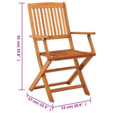 Folding Garden Chairs 4 pcs Solid Eucalyptus Wood