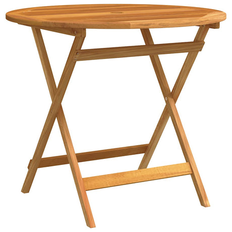 Folding Garden Table Ø90x75 cm Solid Eucalyptus Wood