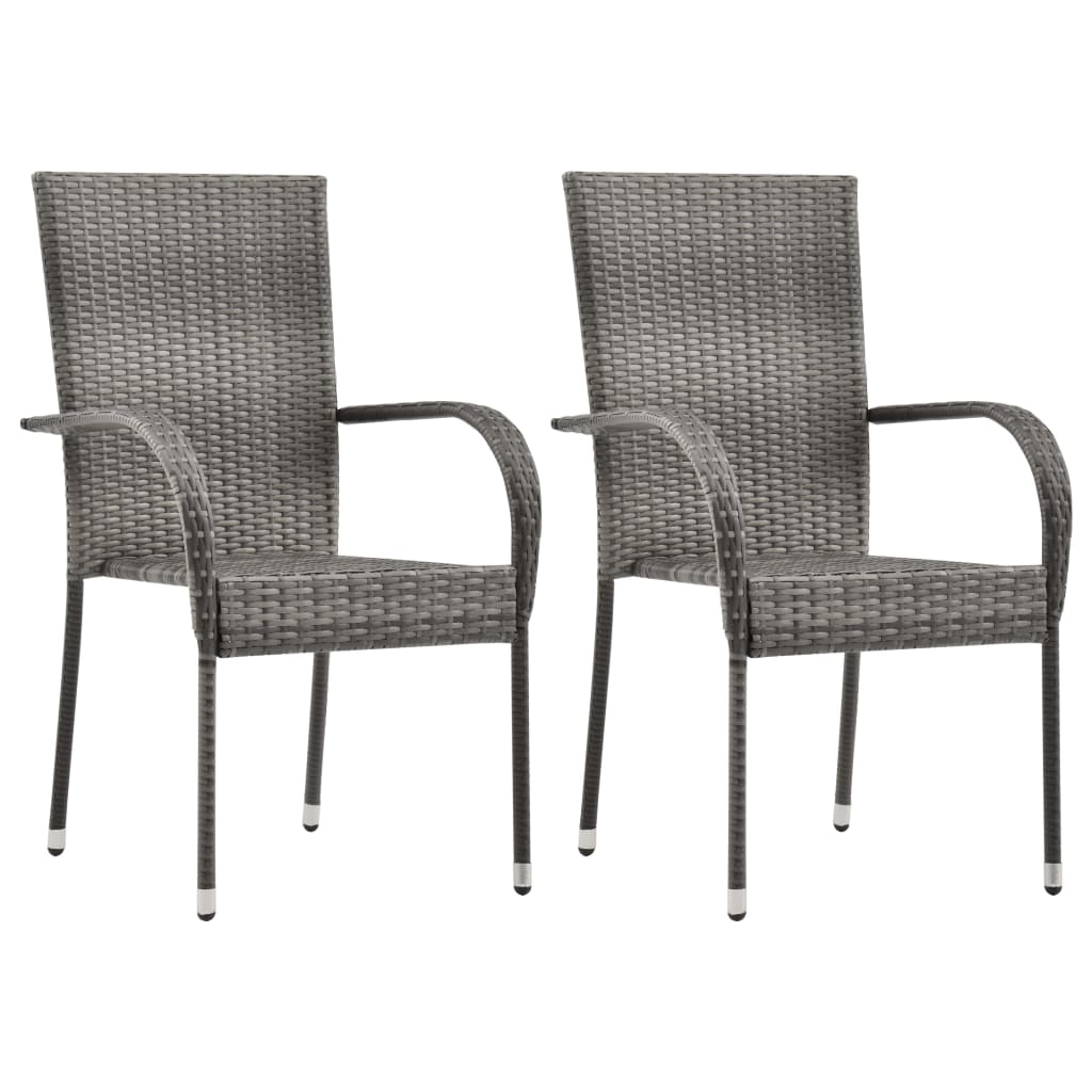 3 Piece Garden Dining Set Grey