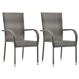 3 Piece Garden Dining Set Grey