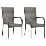 3 Piece Garden Dining Set Grey