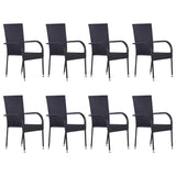 9 Piece Garden Dining Set Black