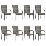 9 Piece Garden Dining Set Grey