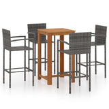 5 Piece Garden Bar Set Grey