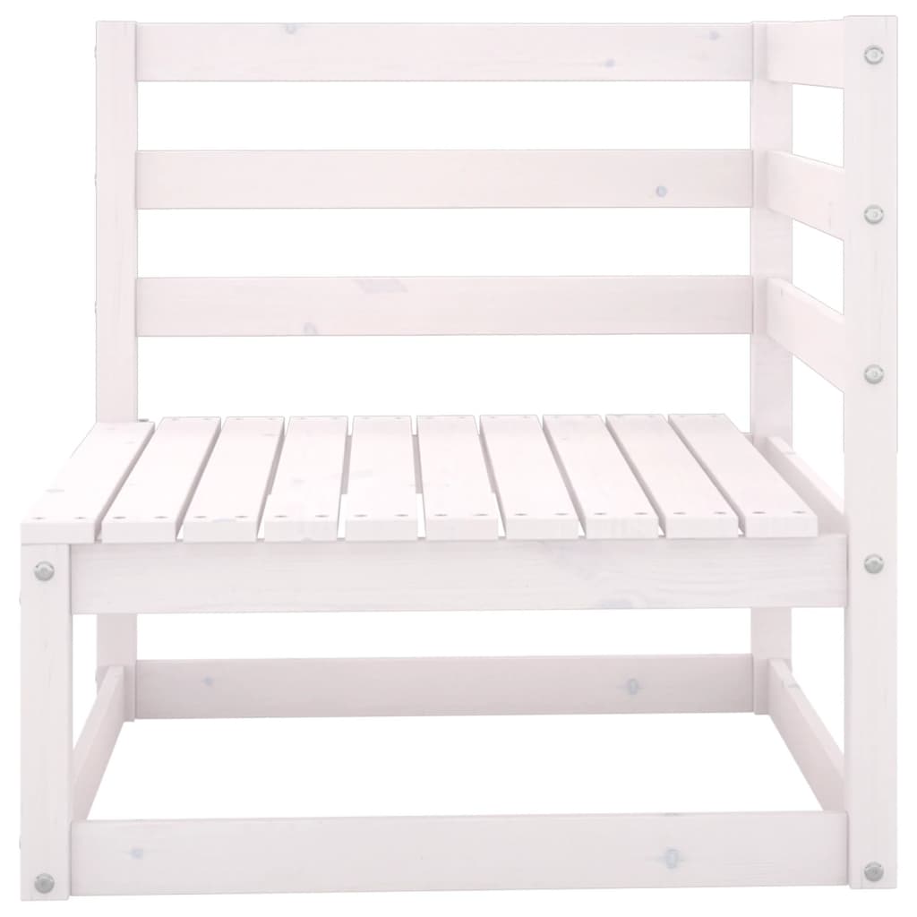 Garden Corner Sofa White Solid Wood Pine