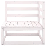 Garden Corner Sofa White Solid Wood Pine