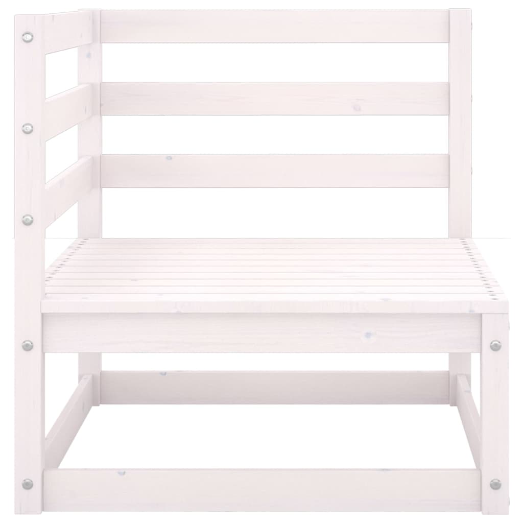 Garden Corner Sofa White Solid Wood Pine
