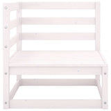 Garden Corner Sofa White Solid Wood Pine