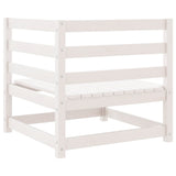 Garden Corner Sofa White Solid Wood Pine