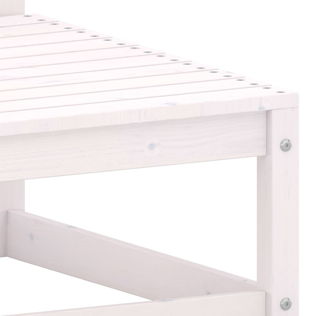 Garden Corner Sofa White Solid Wood Pine