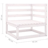 Garden Corner Sofa White Solid Wood Pine
