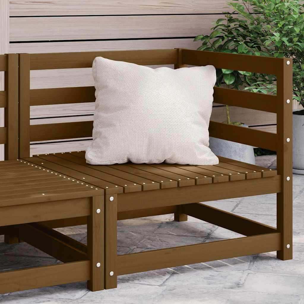 Garden Corner Sofa Honey Brown Solid Wood Pine