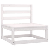 Garden Middle Sofa White Solid Wood Pine